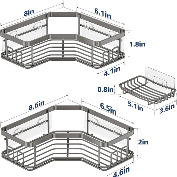 Stainless Steel Corner Shower Caddy Set - Picture 1 of 5